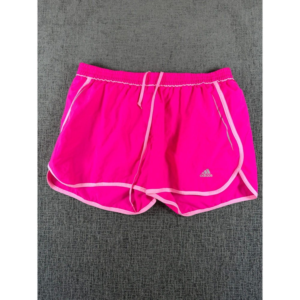 Adidas Climalite Neon Pink Running Shorts Womens XL Athletic Gym Workout
